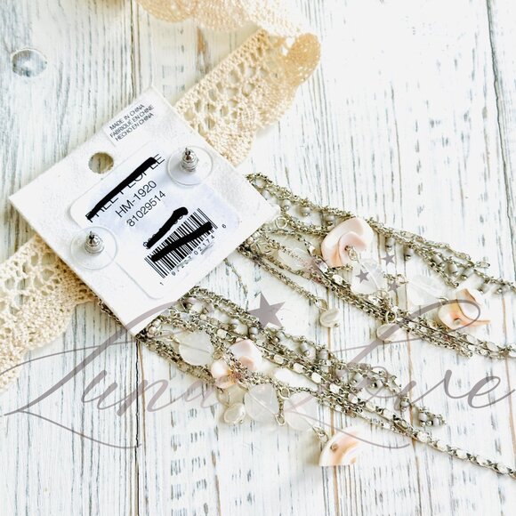 FREE PEOPLE Cruise Dangle Earrings In Pink & SIlver NWT - Picture 6 of 6